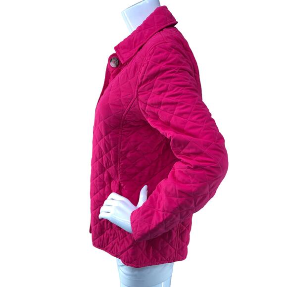 Chicos Womens Size 0 US 4/6 Jacket Quilted Button Up Collared Long Sleeve Pink - Picture 5 of 16